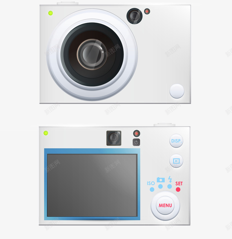银白色数码相机png免抠素材_新图网 https://ixintu.com 数码相机 电子显示屏 相机 矢量素材 简约