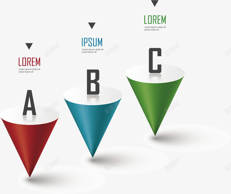 圆锥形图表矢量图eps免抠素材_新图网 https://ixintu.com ppt元素 分类标签 图表 字母 矢量图