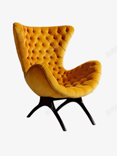 单人创意沙发png免抠素材_新图网 https://ixintu.com 时尚 简约 设计 黄色