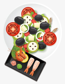 卡通食物蔬菜龙虾素材