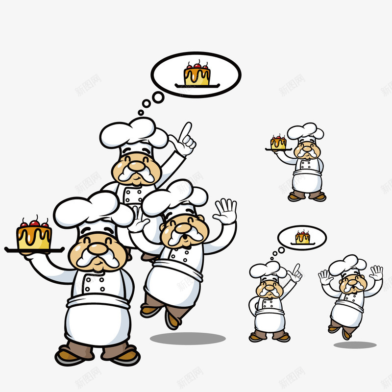 可爱卡通国外蛋糕师png免抠素材_新图网 https://ixintu.com 人物 卡通 厨师帽 可爱 蛋糕
