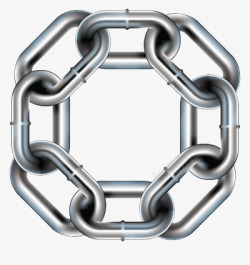 环环相扣环环相扣成方形的铁链高清图片