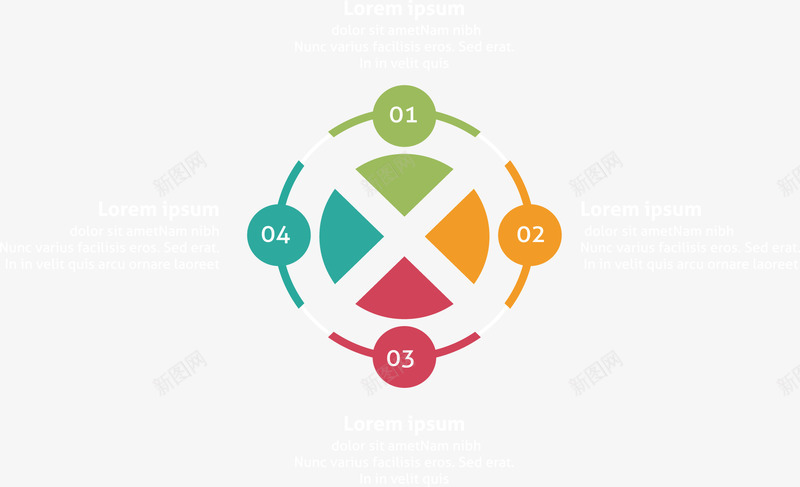 彩色环形步骤信息图png免抠素材_新图网 https://ixintu.com 信息图表 分类 彩色 扁平化 步骤
