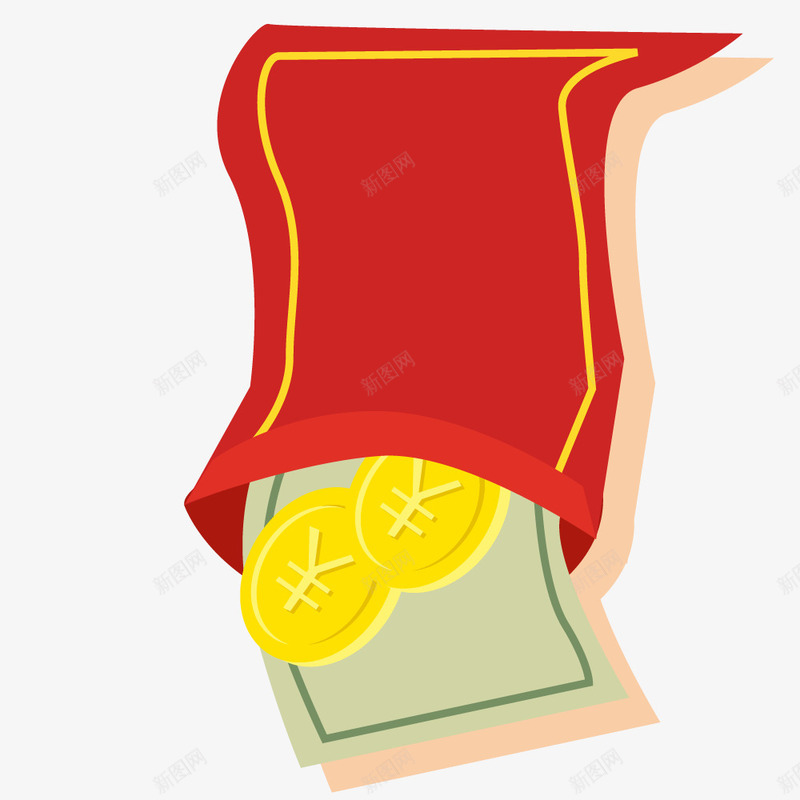 纸币和硬币png免抠素材_新图网 https://ixintu.com 压岁钱 发红包 手绘 新年 硬币 红包 纸币 金钱