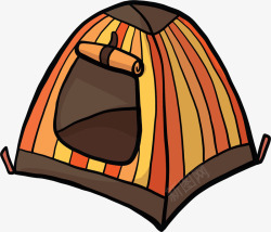 橘色帐篷橘色条纹旅游帐篷矢量图高清图片