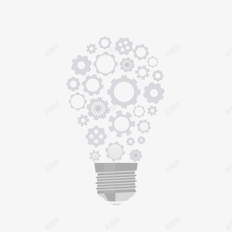 简易的白色灯泡元素png免抠素材_新图网 https://ixintu.com 元素 创意 灯泡 白色 简易