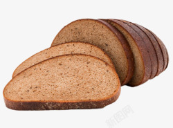 深棕色切成块的面包实物素材