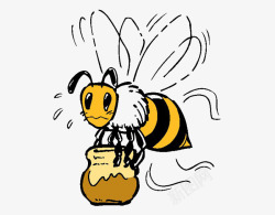 卡通蜜蜂采蜜素材