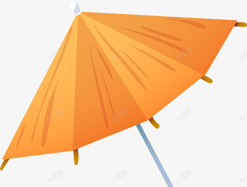 卡通黄色雨伞png免抠素材_新图网 https://ixintu.com 伞柄 免抠PNG 卡通 简约 线条 雨伞 黄色