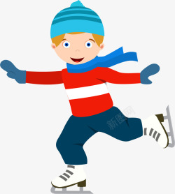 滑雪少年卡通滑雪少年高清图片
