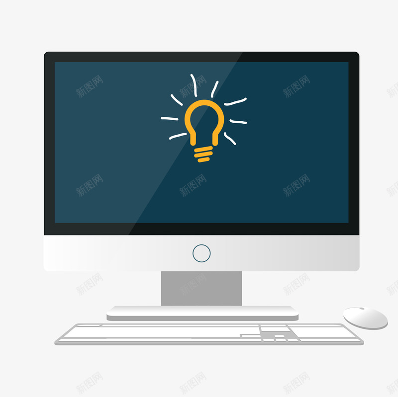 手绘电脑png免抠素材_新图网 https://ixintu.com 电脑 键盘 鼠标