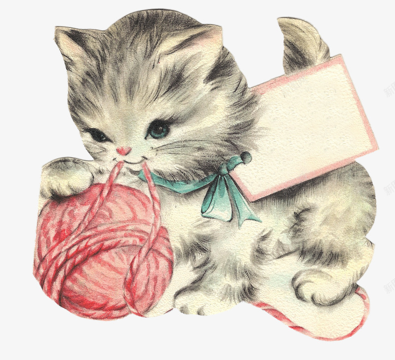 可爱猫咪毛球png免抠素材_新图网 https://ixintu.com 可爱 图案设计 毛球 猫咪