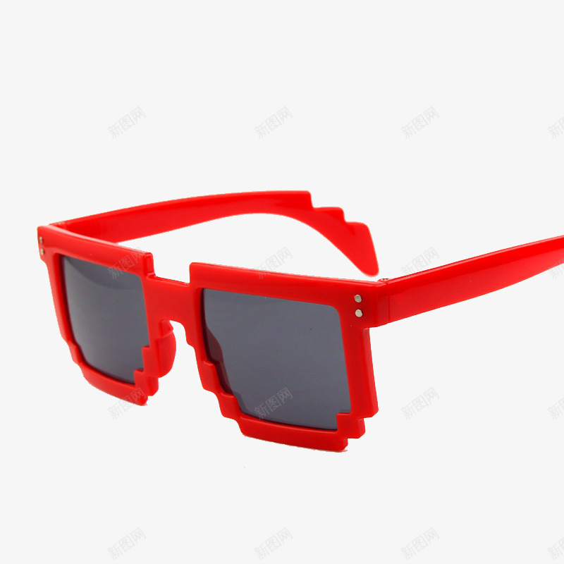 马赛克眼镜psd免抠素材_新图网 https://ixintu.com 产品 平面 眼镜 红色 设计 贴图 马赛克 马赛克眼镜