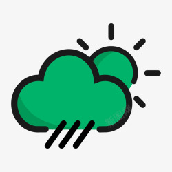 太阳雨卡通卡通太阳雨图标高清图片