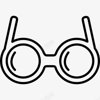 眼镜的圆形轮廓图标图标