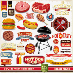 烤肉标签烤肉标签烤肉标签烧矢量图图标高清图片