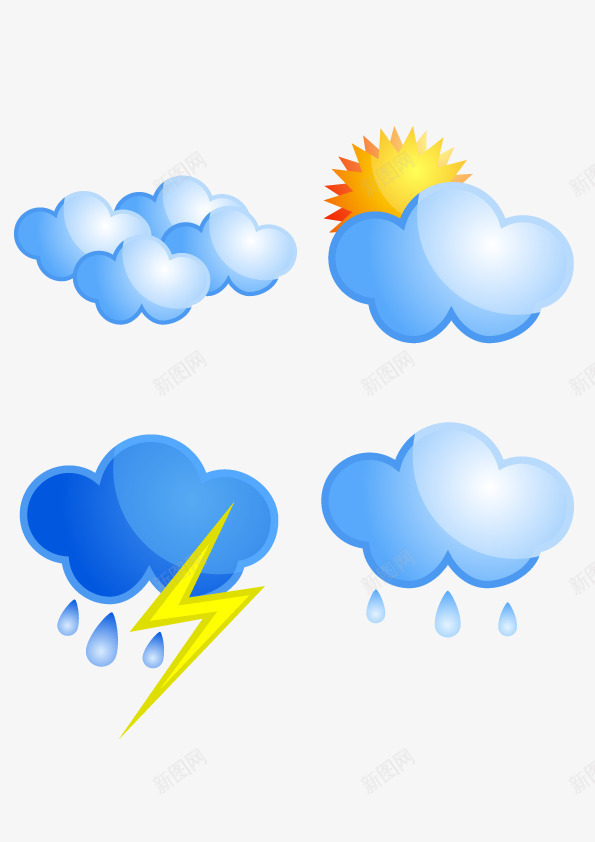 云朵天气预报图标png_新图网 https://ixintu.com 云朵 天气 装饰 预报