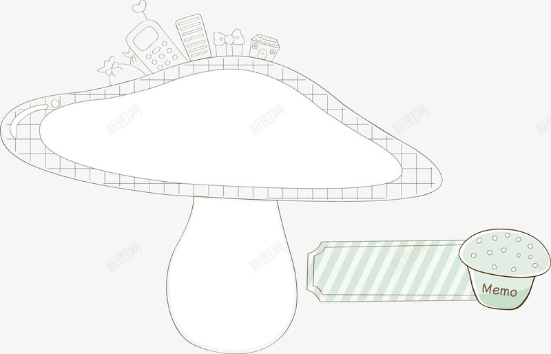 蘑菇创意边框矢量图ai免抠素材_新图网 https://ixintu.com 卡通杂志边框 杂志边框 矢量杂志边框素材 简单边框 边框素材 矢量图