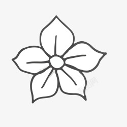 黑白线描手绘装饰花卉矢量图素材