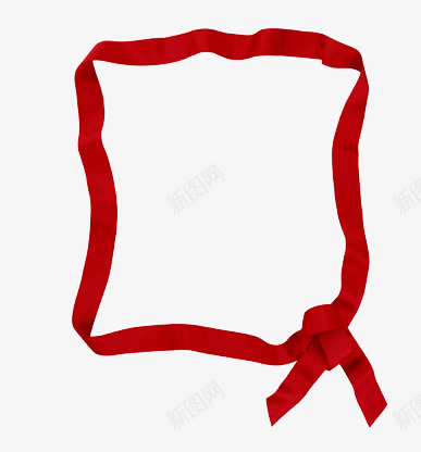 红色丝带边框png免抠素材_新图网 https://ixintu.com 喜庆 实物边框 红色绳子 透明边框