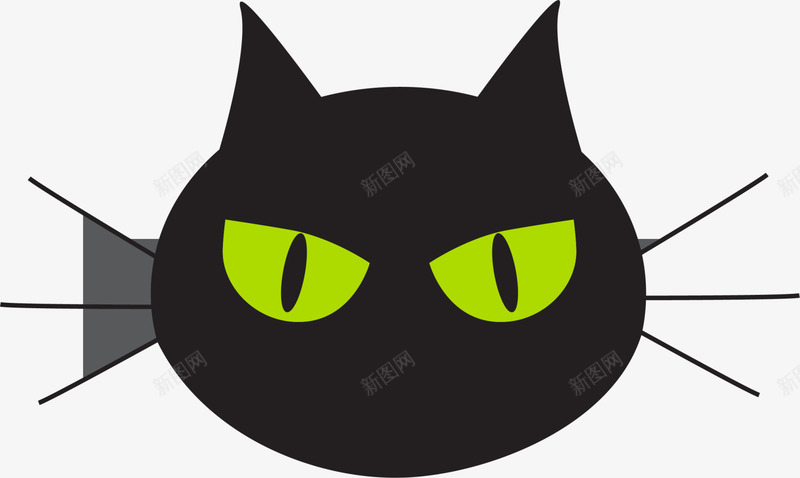 黑色卡通猫咪png免抠素材_新图网 https://ixintu.com 万圣节 卡通动物 可爱 恐怖猫咪 简约野猫 装饰图案 黑色猫咪