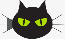 黑色野猫黑色卡通猫咪高清图片