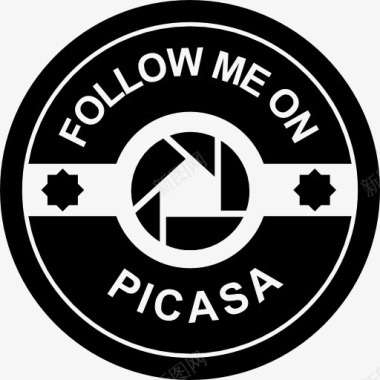 跟随我的Picasa社会徽章图标图标