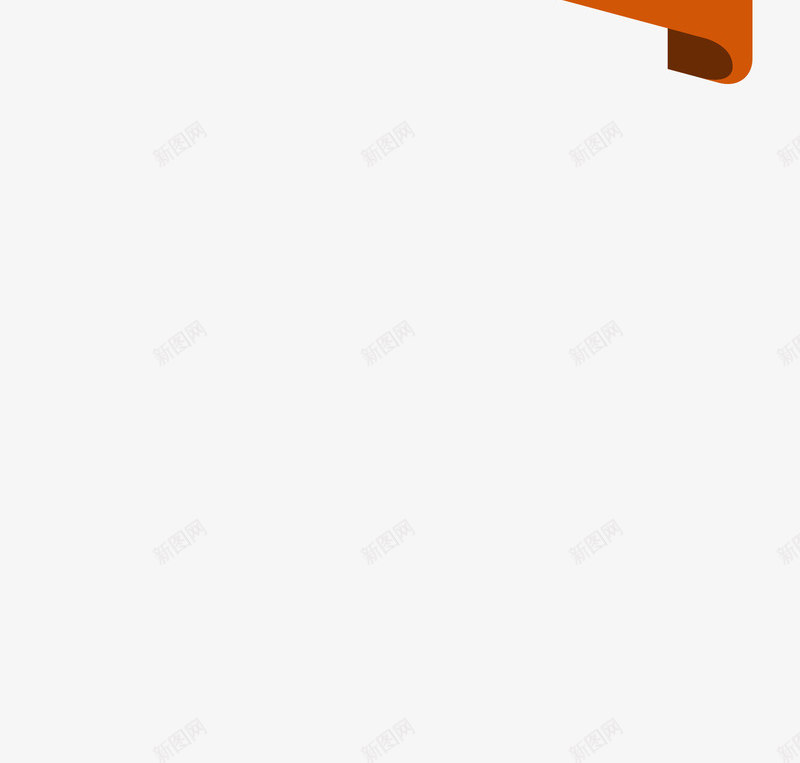 橘黄色标题psd免抠素材_新图网 https://ixintu.com 圆弧形状 折叠 标题框 标题框矢量图 橘黄色 竖标题框