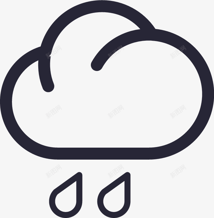 小雨天气矢量图图标eps_新图网 https://ixintu.com 小雨天气 矢量图