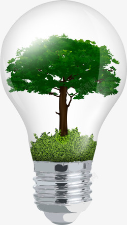 绿树灯泡矢量图灯泡里的绿树高清图片