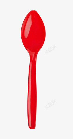 大红色塑料勺子素材