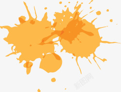 橘色喷墨海报背景矢量图素材
