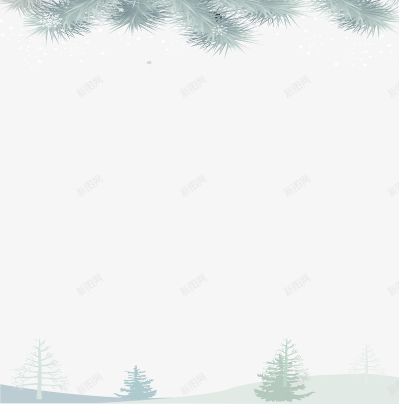 圣诞装饰png免抠素材_新图网 https://ixintu.com 圣诞装饰素材 外场景素材 松树 野外 雪地
