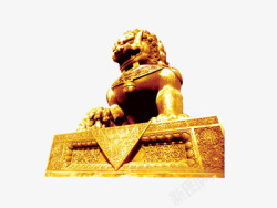 中国元素雄狮造型雕刻的金狮素材