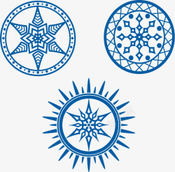 三个雪花徽章素材
