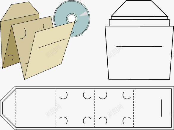 存储美好png免抠素材_新图网 https://ixintu.com 光碟 电影 碟片 纸盒展开图