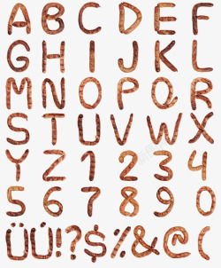 棕色绳子字母数字素材