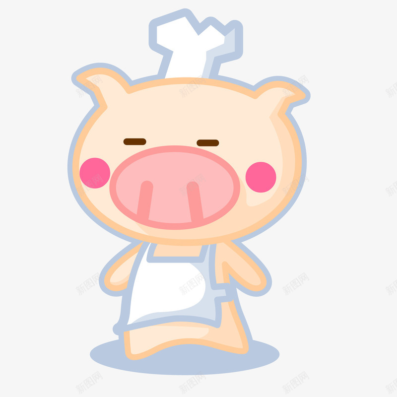 卡通小猪厨师矢量图ai免抠素材_新图网 https://ixintu.com 创意 动物设计 卡通 厨师设计 小猪 矢量图