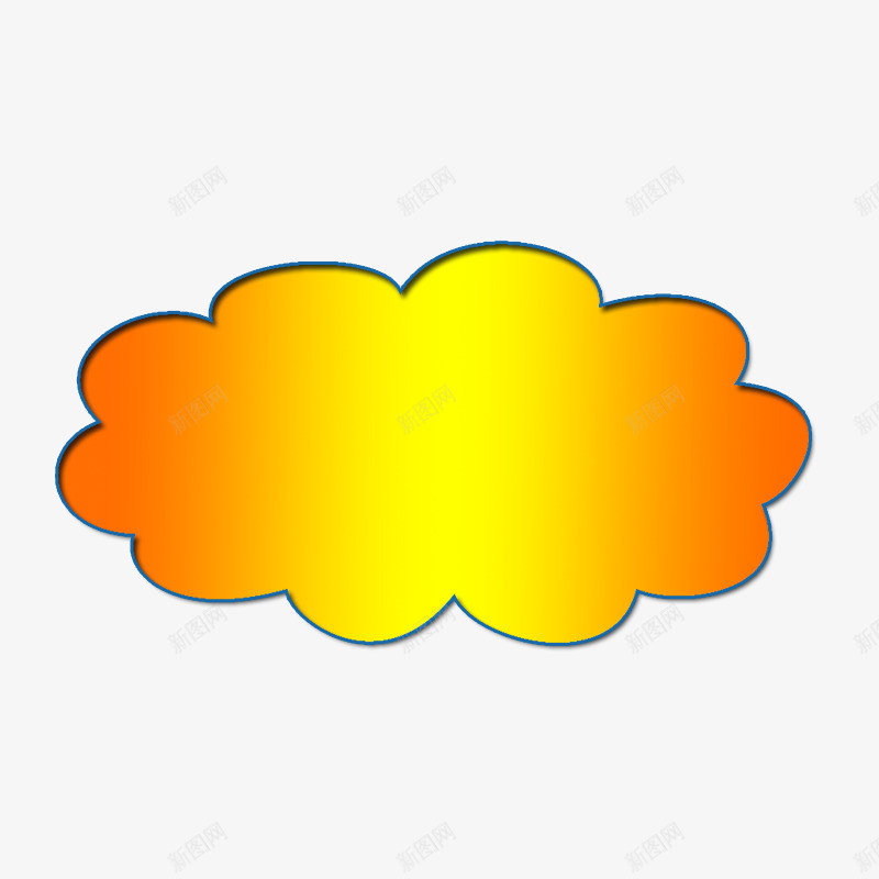 渐变对话框png免抠素材_新图网 https://ixintu.com 云朵 橘色 渐变 简单框