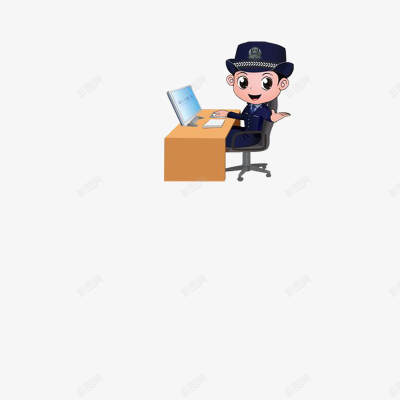 正在办公的户藉警察卡通人物png免抠素材_新图网 https://ixintu.com 女警察卡通 正在办公的户藉警察卡通人物