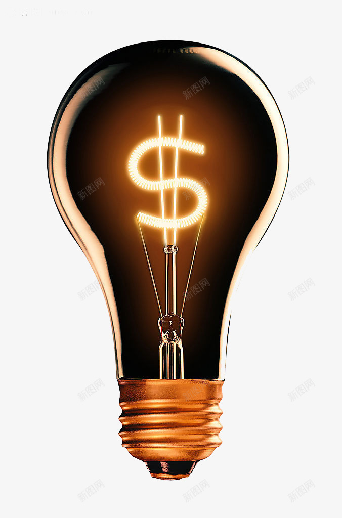 灯泡图标png_新图网 https://ixintu.com 灯泡 电器 节约 节能 钱标识