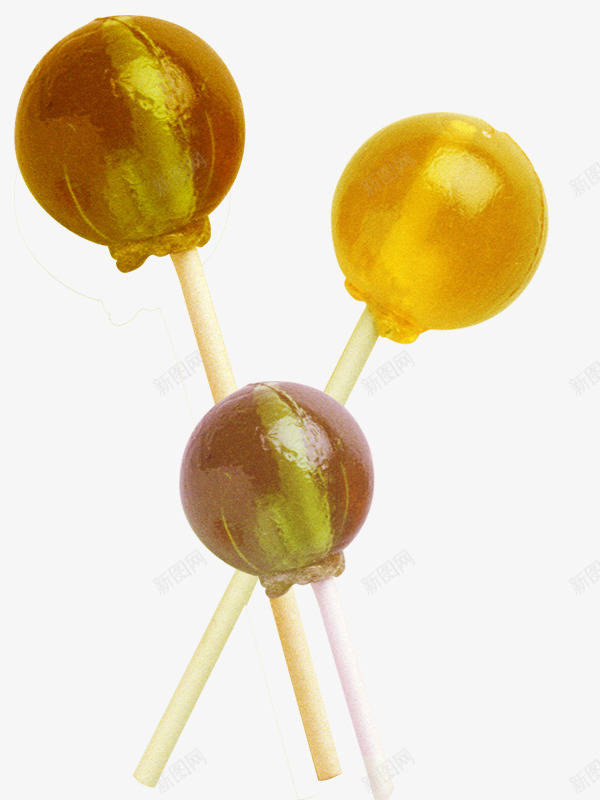 黄色球形棒棒糖png免抠素材_新图网 https://ixintu.com 晶莹剔透的糖 棒棒糖 球形 黄色