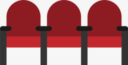 一排座椅电影节红色电影院座椅高清图片