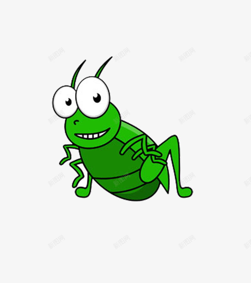 绿色的小蚂蚱卡通形象png免抠素材_新图网 https://ixintu.com 卡通形象 可爱蚂蚱 小昆虫 绿色蚂蚱