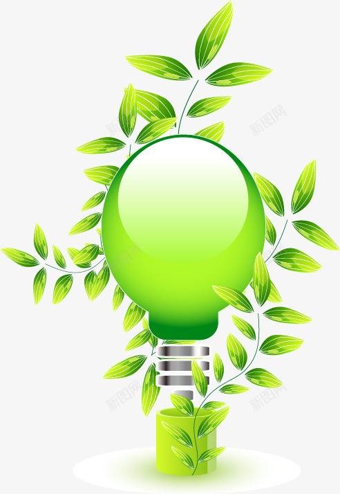 节能环保的绿色灯泡png免抠素材_新图网 https://ixintu.com 灯泡 环保绿色 绿色环保 节能环保