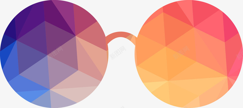 抽象炫彩几何眼镜png免抠素材_新图网 https://ixintu.com 几何 抽象 炫彩 眼镜