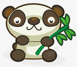熊猫竹叶素材