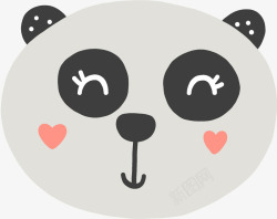 灰色熊猫头像素材