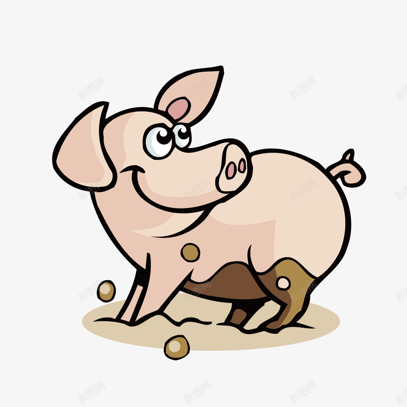 手绘动物小猪png免抠素材_新图网 https://ixintu.com png免抠图 创意 动物 卡通 可爱 小猪 手绘 时尚 泥土