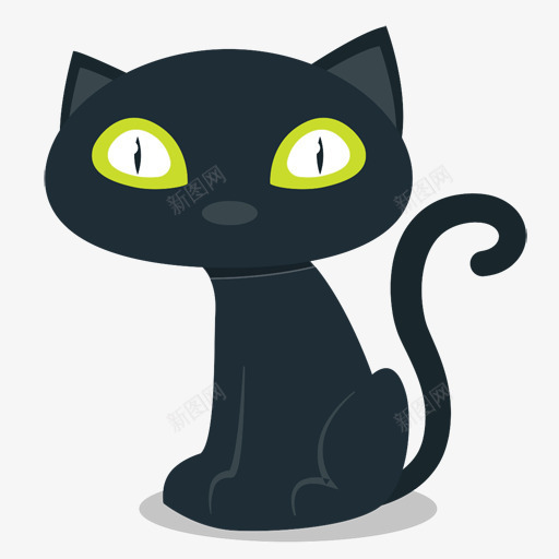 黑猫图标png_新图网 https://ixintu.com 万圣节 猫咪 黑猫 黑色